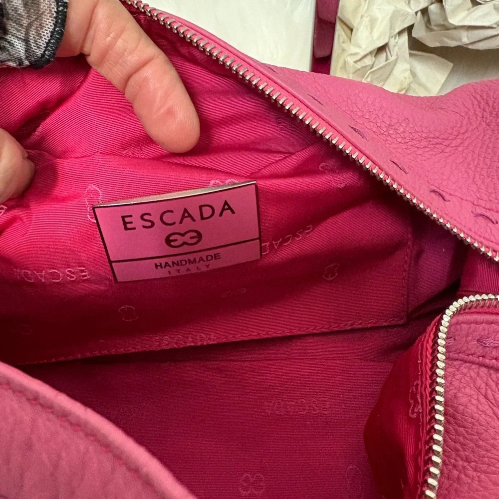 Escada Eluna Pink Leather Hobo Bag - Picture 11 of 11